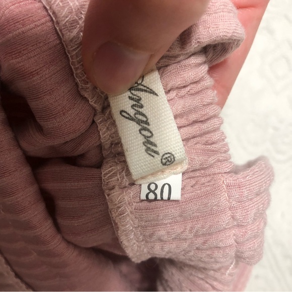 Mauve Pink Baby Romper Bubble with Rabbit Ear Bonnet - Picture 5 of 5